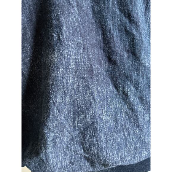 Go Couture Blue Burnout Batwing V Neck Sweatshirt Made in USA Small - Picture 2 of 9